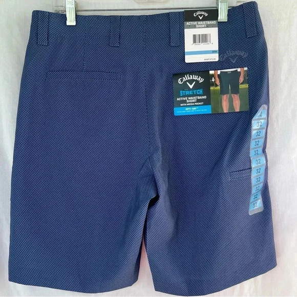 Callaway Other - NWT Callaway Active Waistband blue patterned golf shorts.